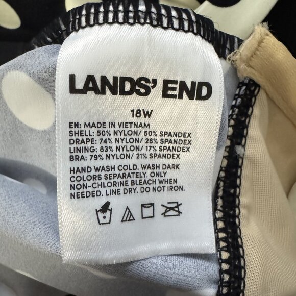 Lands’ End Women’s Size 18W SlenderSuit Wrap Bandeau One Piece Swimsuit NWT - Picture 5 of 8